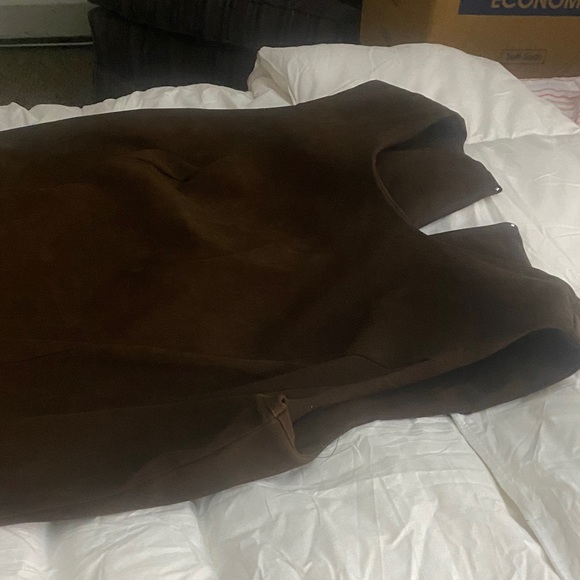 unbranded Dresses & Skirts - Asymmetrical suede like  brown Dress